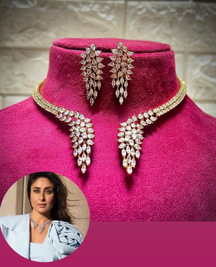 Bollywod Style American Diamond Necklace Set