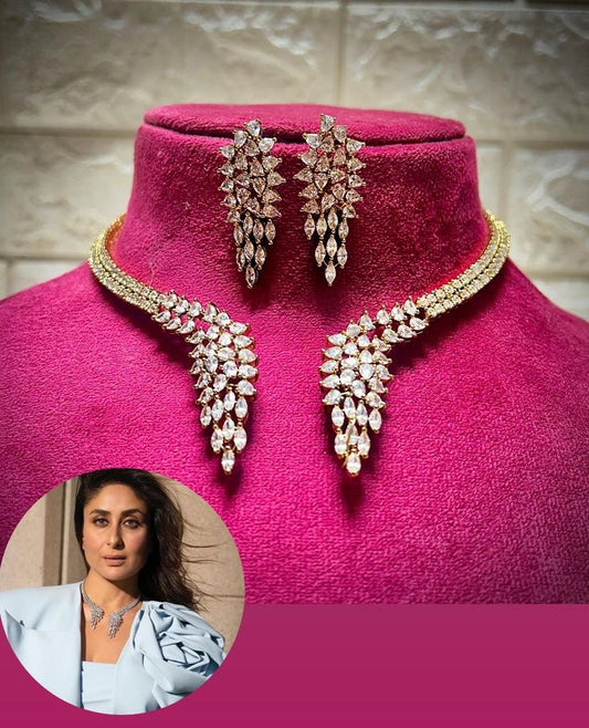 Bollywod Style American Diamond Necklace Set