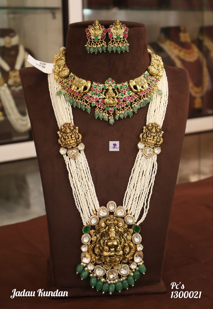 Apsara Super Long Diamond Necklace Set