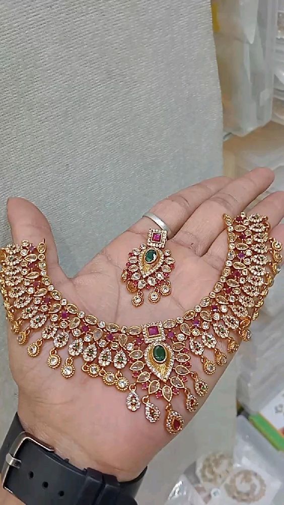 South Indian Diamond Necklace Set