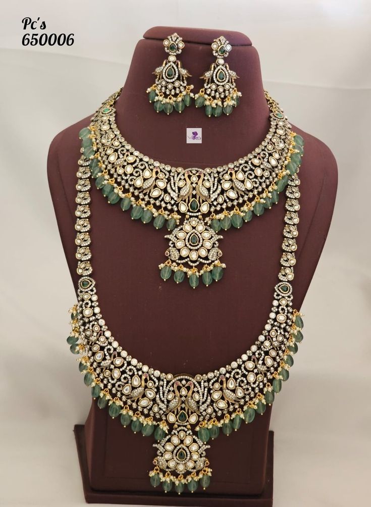 2 Lyer Gold Plated Necklace With Earrings