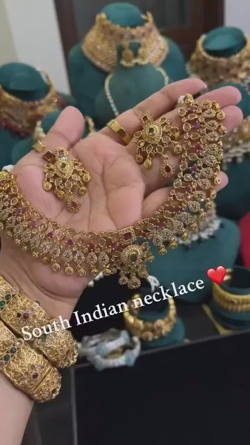 South Indian Diamond Necklace Set